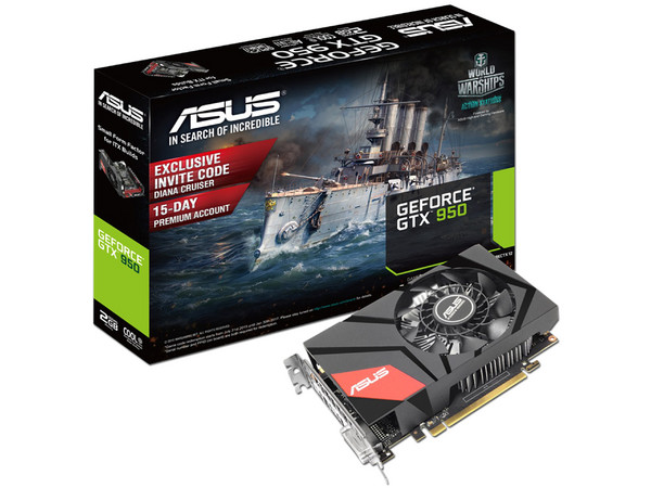 Tarjeta de Video NVIDIA ASUS GeForce GTX 950 Mini, 2GB GDDR5, 1xHDMI, 1xDVI, 1xDisplayPort, PCI Express x16 3.0