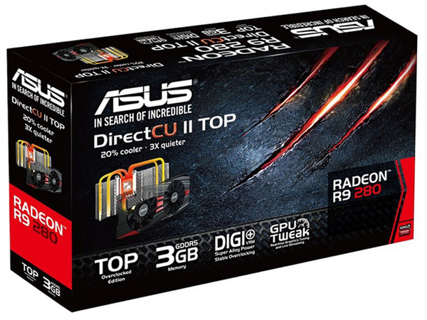 Tarjeta de Video ASUS AMD RADEON R9 280 DirectCU II, 3 GB GDDR5, DisplayPort, HDMI, DVI. Puerto PCI Express x16 3.0
