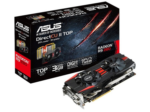 Tarjeta de Video ASUS AMD RADEON R9 280 DirectCU II, 3 GB GDDR5, DisplayPort, HDMI, DVI. Puerto PCI Express x16 3.0