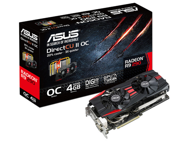 Tarjeta de Video ASUS RADEON R9 290 DirectCU II OC edition, 4 GB GDDR5, DisplayPort, HDMI, DVI, Puerto PCI Express x16 3.0.