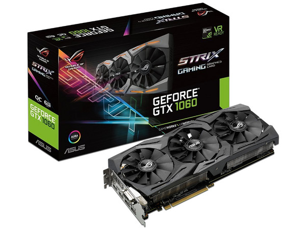 Tarjeta de Video NVIDIA ASUS GeForce GTX 1060 STRIX GAMING OC, 6GB GDDR5, 2xHDMI, 1xDVI, 2xDisplayPort, PCI Express x16 3.0.