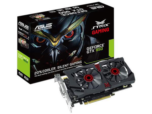 Tarjeta de Video NVIDIA ASUS GeForce GTX 950, 2GB GDDR5, 1xHDMI, 1xDVI, 1xDisplayPort, PCI Express 3.0