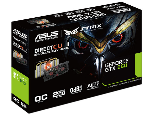 Tarjeta de Video ASUS STRIX NVIDIA Geforce GTX 960 OC Edition, 2 GB GDDR5, DisplayPort, HDMI, DVI. Puerto PCI Express 3.0