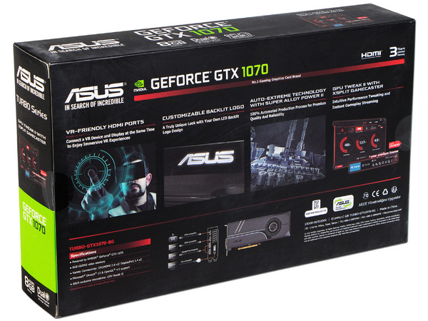 Tarjeta de Video NVIDIA ASUS GeForce GTX 1070, 8GB GDDR5, 1xHDMI, 1xDVI, 1xDisplayPort, PCI Express x16 3.0