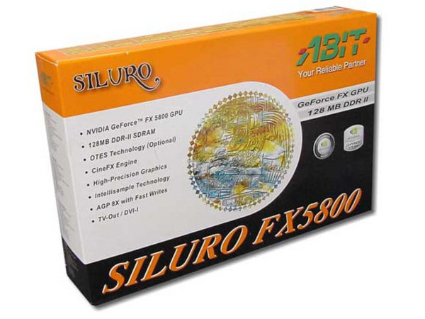 T. Video Abit Siluro GeForce™ FX5800, 128Mb DDR II, AGP 8X, con Salida a TV y Sistema de Enfriamento (OTES).