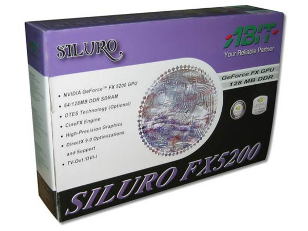 T. Video Abit Siluro GeForce FX5200, 128Mb DDR, AGP 8X, con Salida a TV y DVI.