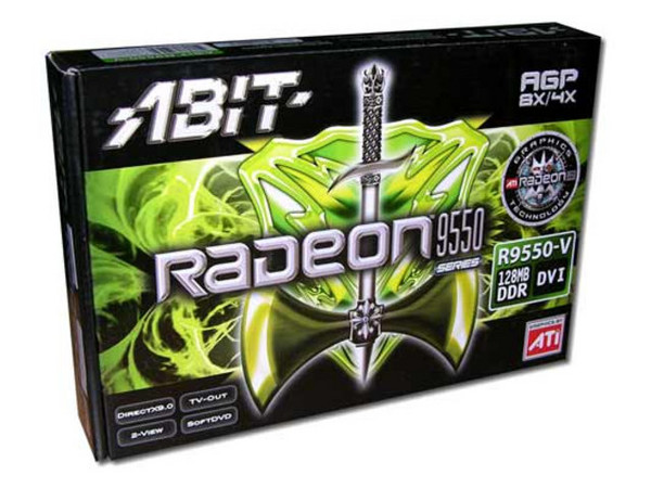 T. de Video ABIT ATI Radeon 9550-V con 128MB DDR, Salida a TV y AGP 8X/4X.