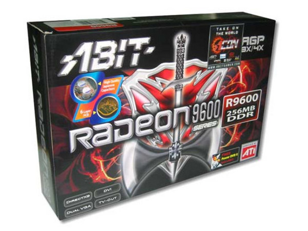 T. de Video ABIT Radeon 9600 con 256MB DDR, AGP 8X, DVI y Salida a TV.