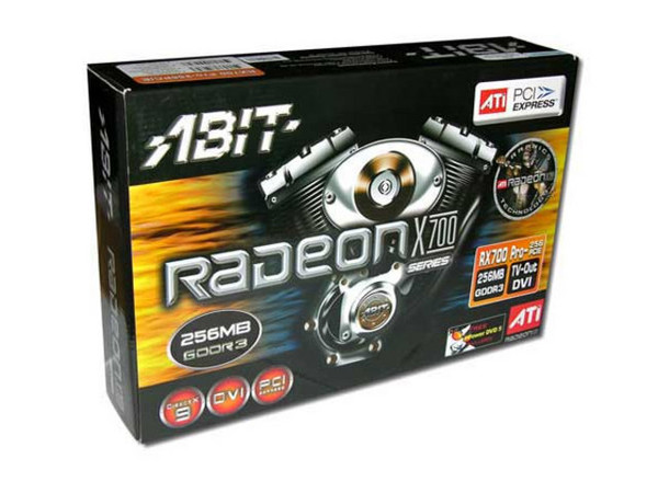 T. de Video ABIT Radeon X700Pro con 256MB DDR3, DVI y Salida a TV. Puerto PCI Express x 16