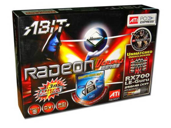 T. de Video ABIT Radeon RX700 LE-Guru con 256MB DDR, DVI y Salida a TV. Puerto PCI Express x 16