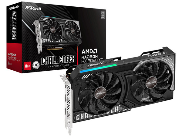 Tarjeta de Video AMD Radeon RX 9060 XT ASRock Challenger 8GB OC, 8GB GDDR6, 1xHDMI, 2xDisplayPort, PCI Express 5.0.