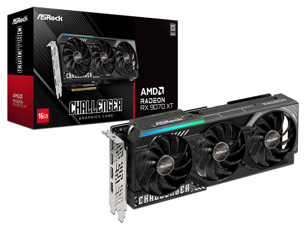 Tarjeta de Video AMD Radeon RX 9070 XT ASRock Challenger, 16GB GDDR6, 1xHDMI, 3xDisplayPort, PCI Express x16 5.0