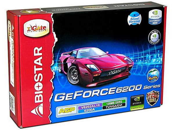 T. de Video BIOSTAR nVidia GeForce 6200A con 128MB, Salida a TV. Puerto AGP 8X