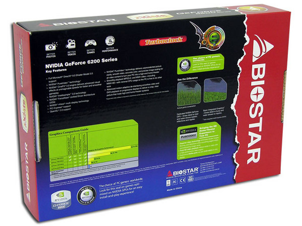 T. de Video BIOSTAR nVidia GeForce 6200A con 256MB DDR2, Salida a TV. Puerto AGP 8X