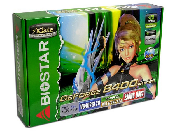 Tarjeta de Video Biostar NVIDIA GeForce 8400GS, 256MB DDR2, Salida a TV, 100% compatible con DirectX 10. Puerto PCI Express 16x