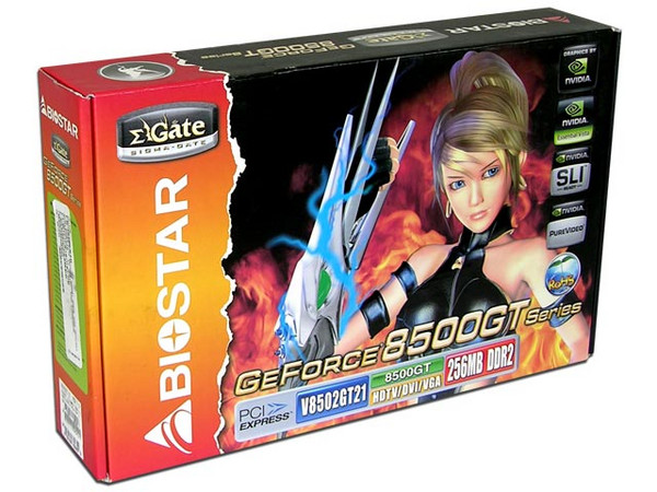 Tarjeta de Video Biostar NVIDIA GeForce 8500GT, 256MB DDR2, Salida a TV, 100% compatible con DirectX 10. Puerto PCI Express 16x
