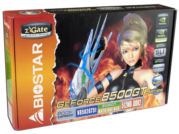 Tarjeta de Video Biostar NVIDIA GeForce 8500GT, 512MB DDR2, Salida a TV, 100% compatible con DirectX 10. Puerto PCI Express x16