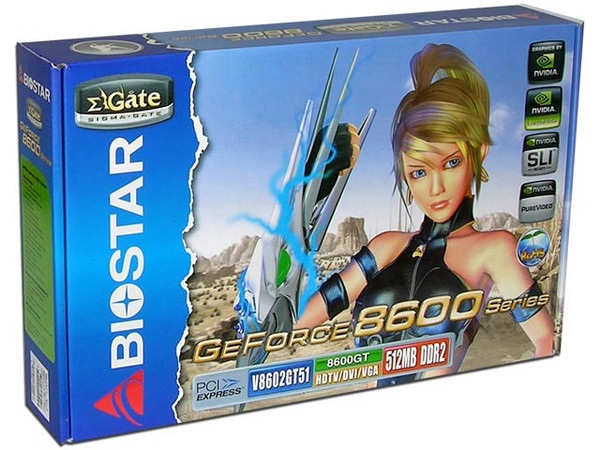 Tarjeta de Video Biostar NVIDIA GeForce 8600GT, 512MB DDR2, Salida a TV, 100% compatible con DirectX 10. Puerto PCI Express x16