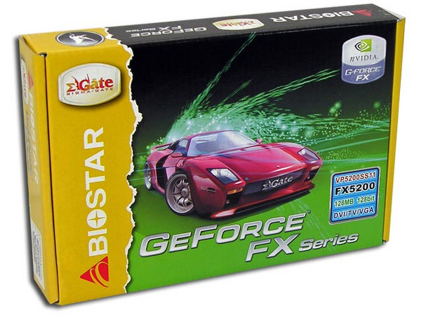 T. de Video BIOSTAR nVidia GeForce FX5200 con 128MB, Salida a TV. Puerto AGP 8X