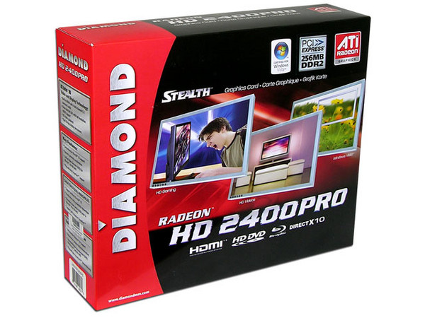 Tarjeta de Video Diamond ATI Radeon HD 2400PRO, 256MB DDR2, Salida a TV, 100% compatible con DirectX 10. Puerto PCI Express 16x