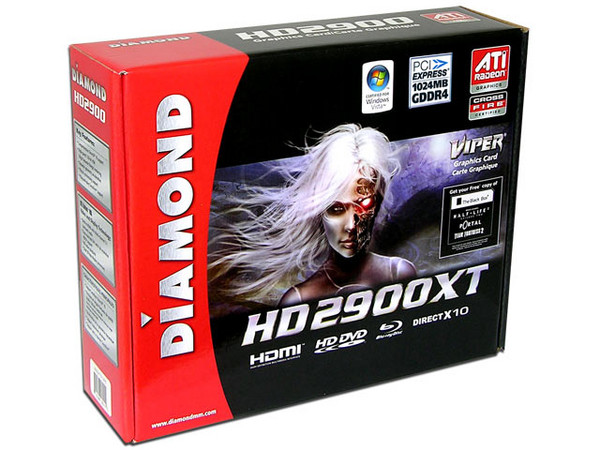T. de Video Diamond ATI Radeon HD 2900XT con 1024MB (1GB) DDR4!, Salida a TV y HDMI con HDCP. DirectX 10. PCI Express 16x