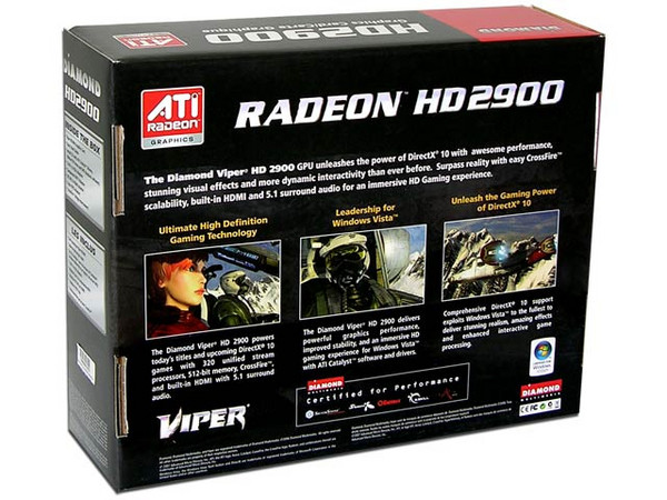 T. de Video Diamond ATI Radeon HD 2900XT con 1024MB (1GB) DDR4!, Salida a TV y HDMI con HDCP. DirectX 10. PCI Express 16x