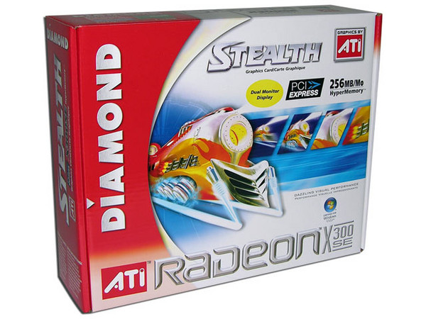T. de Video Diamond ATI Radeon X300SE con 128MB (256MB Hyper Memory) DVI y Salida a TV. Puerto PCI Express x 16