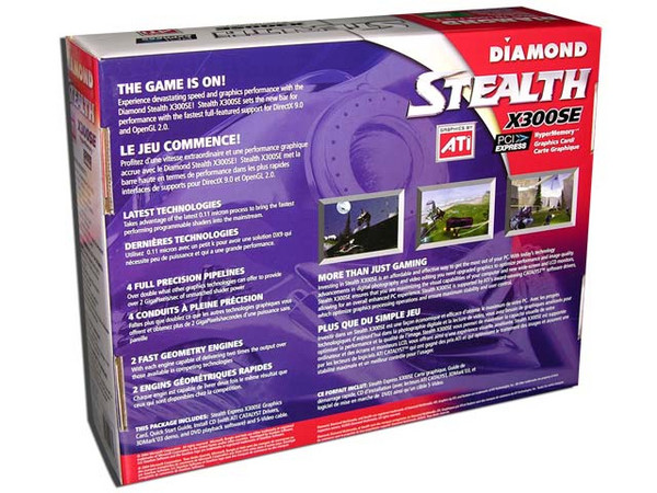 T. de Video Diamond ATI Radeon X300SE con 128MB (256MB Hyper Memory) DVI y Salida a TV. Puerto PCI Express x 16