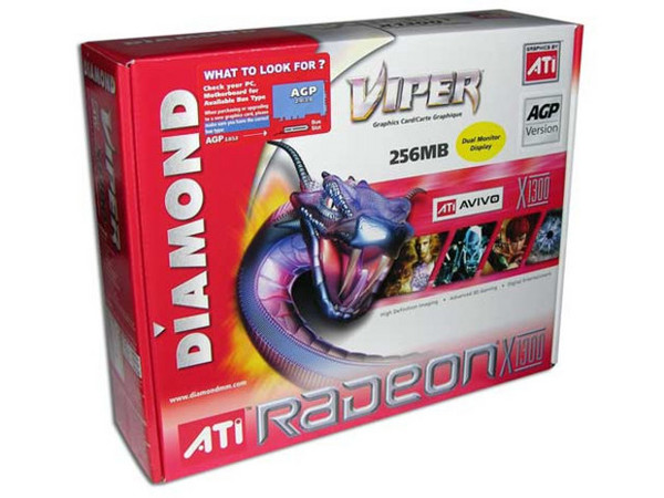 T. de Video Diamond Radeon X1300 con 256MB, Salida a TV. Puerto AGP 8X