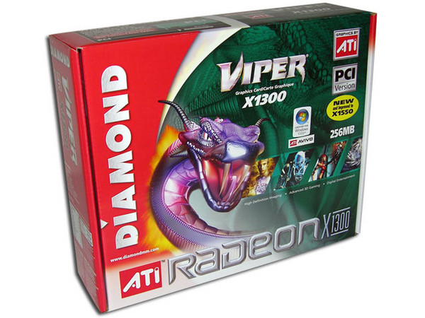 T. de Video Diamond ATI Radeon X1300 con 256MB, Salida a TV. Puerto PCI