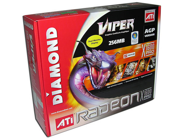 T. de Video Diamond ATI Radeon X1600 PRO con 256MB, Salida a TV. Puerto AGP 8X