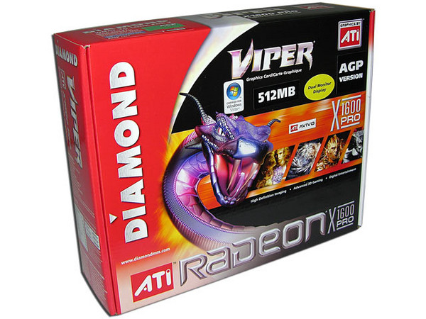 T. de Video Diamond  ATI Radeon X1600 PRO con 512MB, Salida a TV. Puerto AGP 8X
