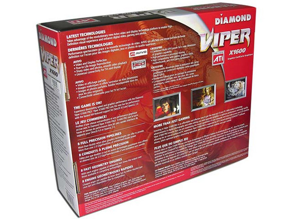 T. de Video Diamond ATI Radeon X1600 PRO con 256MB, Salida a TV. Puerto PCI Express x 16