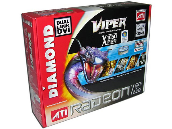 T. de Video Diamond ATI Radeon X1650 PRO con 512MB, Salida a TV. Puerto PCI Express x 16