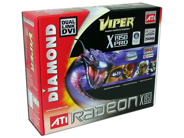  T. de Video Diamond ATI Radeon X1950 PRO con 256MB, Salida a TV. Puerto PCI Express x 16