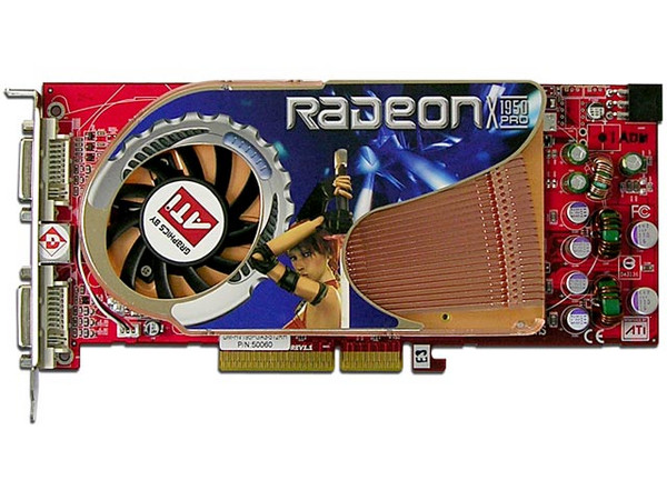 T. de Video Diamond ATI Radeon X1950 PRO con 512MB DDR3, Salida a TV. Puerto AGP (Requiere fuente con conector PCIE de 6 pines)