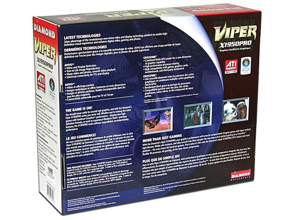 T. de Video Diamond ATI Radeon X1950 PRO con 512MB DDR3, Salida a TV. Puerto AGP (Requiere fuente con conector PCIE de 6 pines)