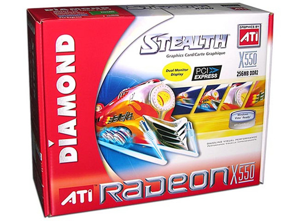 T. de Video Diamond ATI Radeon X550 con 256MB DDR2, Salida a TV. Puerto PCI Express x 16