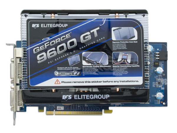 Tarjeta de Video ECS NVIDIA GeForce 9600GT con Artic Cooling Accelero S2, 2GB DDR2, Salida a TV. Puerto PCI Express 2.0