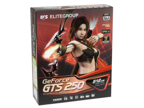 Tarjeta de Video ECS NVIDIA GeForce GTS 250, 512MB DDR3. Puerto PCI Express 2.0