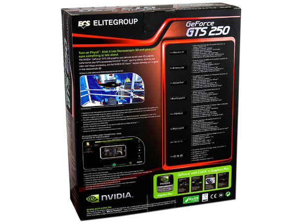 Tarjeta de Video ECS NVIDIA GeForce GTS 250, 1GB DDR3, HDMI. Puerto PCI Express 2.0