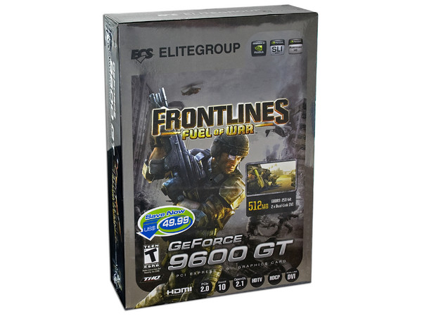 Tarjeta de Video ECS NVIDIA GeForce 9600GT, 512MB DDR3, Salida a TV, 100% compatible con DirectX 10. Puerto PCI Express 2.0.
Incluye el Juego Frontlines Fuel of War