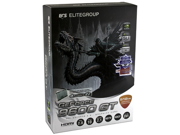 Tarjeta de Video ECS NVIDIA GeForce 9600GT con Artic Cooling Accelero, 512MB DDR3, Salida a TV, 100% compatible con DirectX 10. Puerto PCI Express 2.0