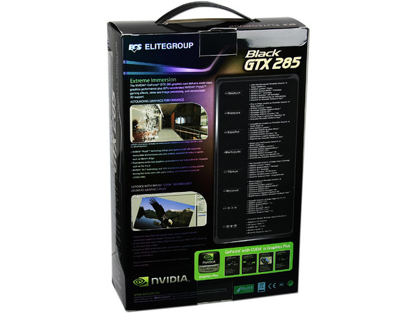Tarjeta de Video ECS NVIDIA  Black GeForce GTX 285, 1GB DDR3. Puerto PCI Express 2.0