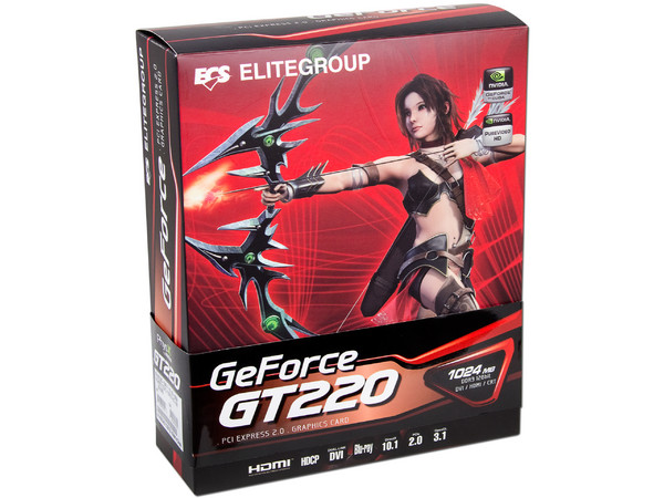 Tarjeta de Video ECS NVIDIA GeForce GT 220, 1GB DDR3, HDMI, DVI. Puerto PCI Express 2.0