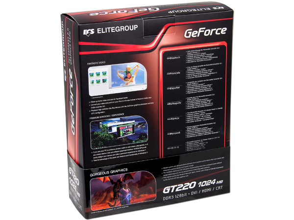 Tarjeta de Video ECS NVIDIA GeForce GT 220, 1GB DDR3, HDMI, DVI. Puerto PCI Express 2.0