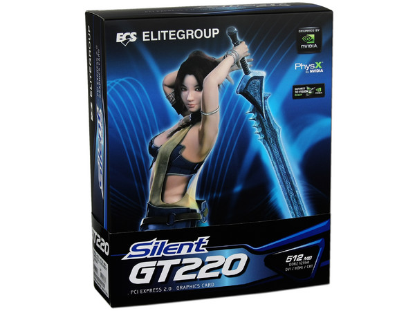 Tarjeta de Video ECS NVIDIA GeForce Silent GT 220, 512MB DDR2, HDMI. Puerto PCI Express 2.0  