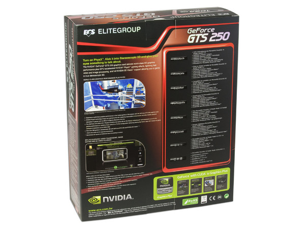 Tarjeta de Video ECS NVIDIA GeForce GTS 250, 1GB DDR3. Puerto PCI Express 2.0