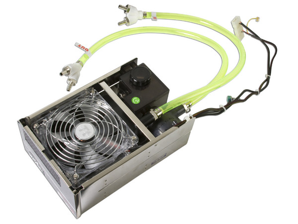 Kit ECS Hydra SLI de Dos GeForce GTS 250 de 512MB DDR3  y un Sistema de Refrigeración Líquida Thermaltake BigWater 760i. Incluye el juego Tom Clancy's Rainbow Six Vegas 2