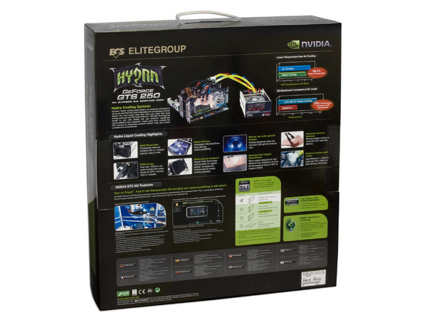 Kit ECS Hydra SLI de Dos GeForce GTS 250 de 512MB DDR3  y un Sistema de Refrigeración Líquida Thermaltake BigWater 760i. Incluye el juego Tom Clancy's Rainbow Six Vegas 2